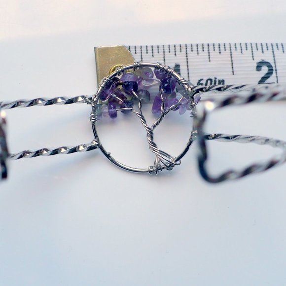 ❤️ Amethyst Tree of Life Silver Plated Bracelet - Picture 3 of 7